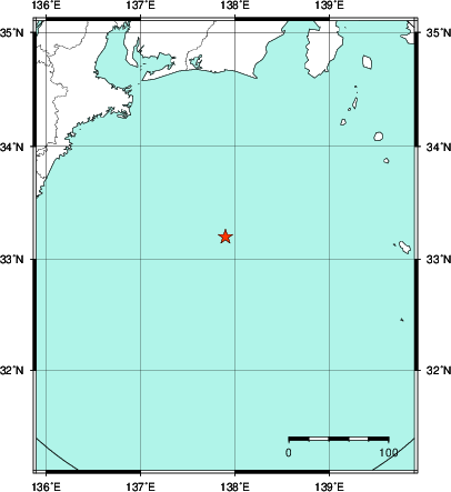 緊急地震速報第1報提供から主要動到達までの時間及び推計震度分布図