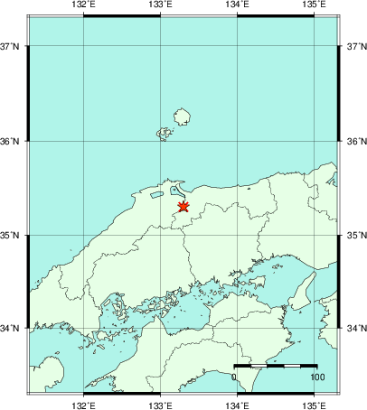 推定した震源の位置