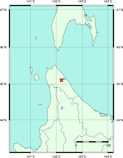 推定した震源の位置