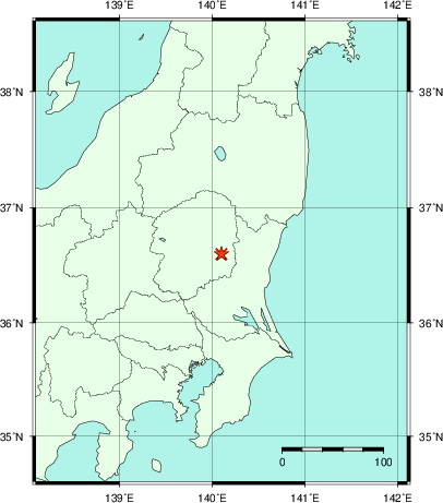 推定した震源の位置