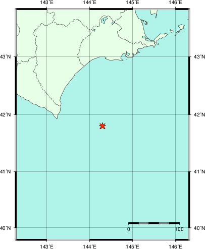 推定した震源の位置