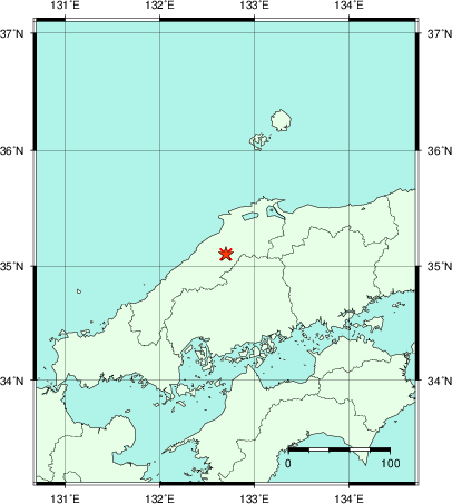 推定した震源の位置