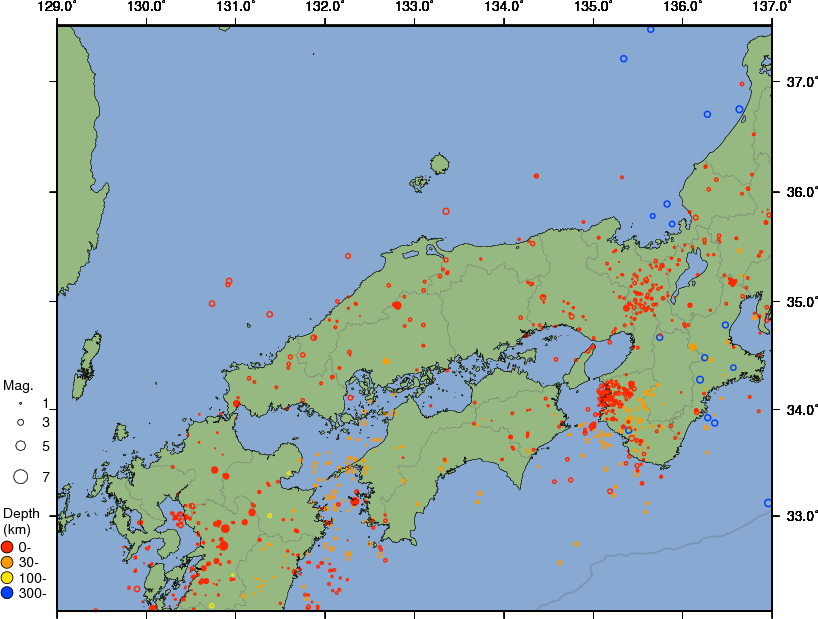 気象庁 震央分布図 気象庁 震央分布図