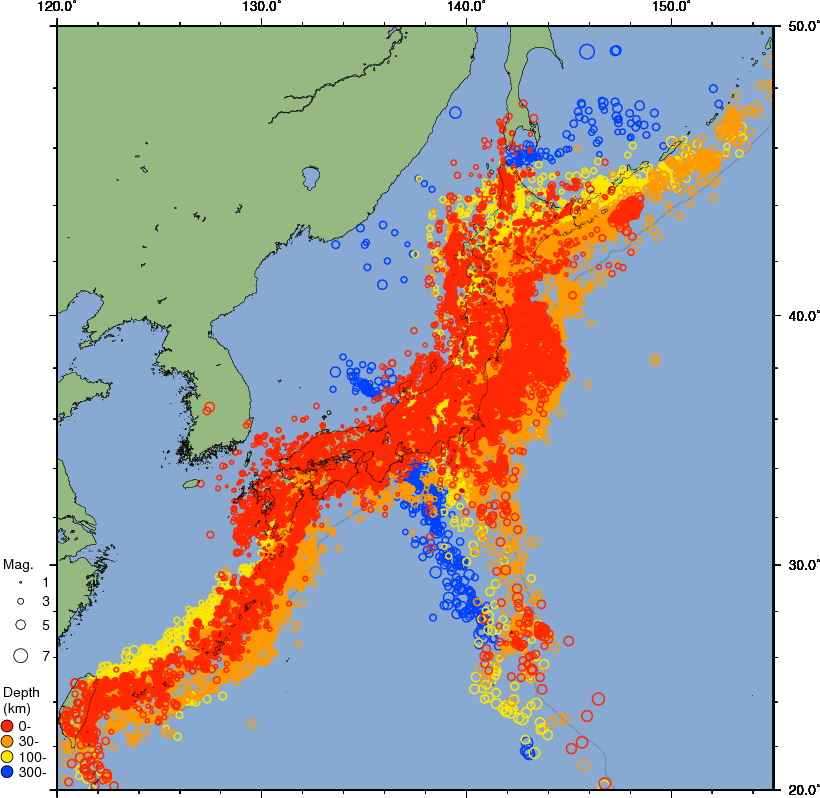 気象庁｜震央分布図