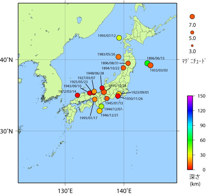 過去の被害地震