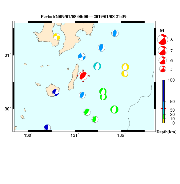 過去に起きた地震のＣＭＴ解