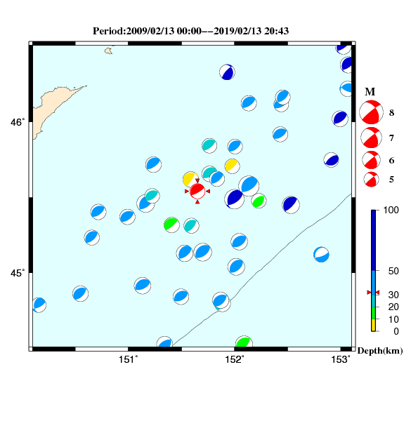 過去に起きた地震のＣＭＴ解