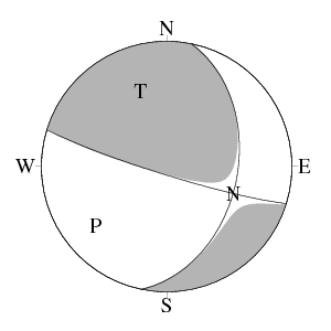 横ずれ成分を含む逆断層型のCMT解