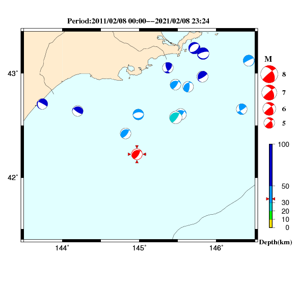 過去に起きた地震のＣＭＴ解