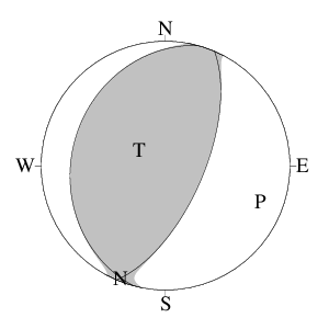 逆断層型のCMT解