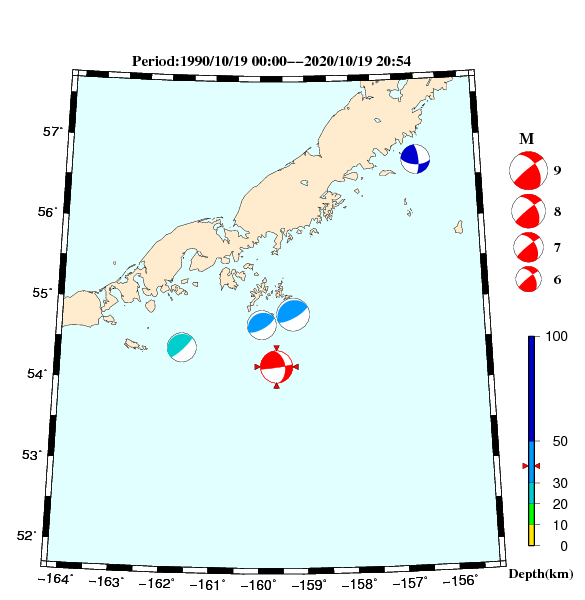 過去に起きた地震のＣＭＴ解