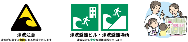 津波注意の標識