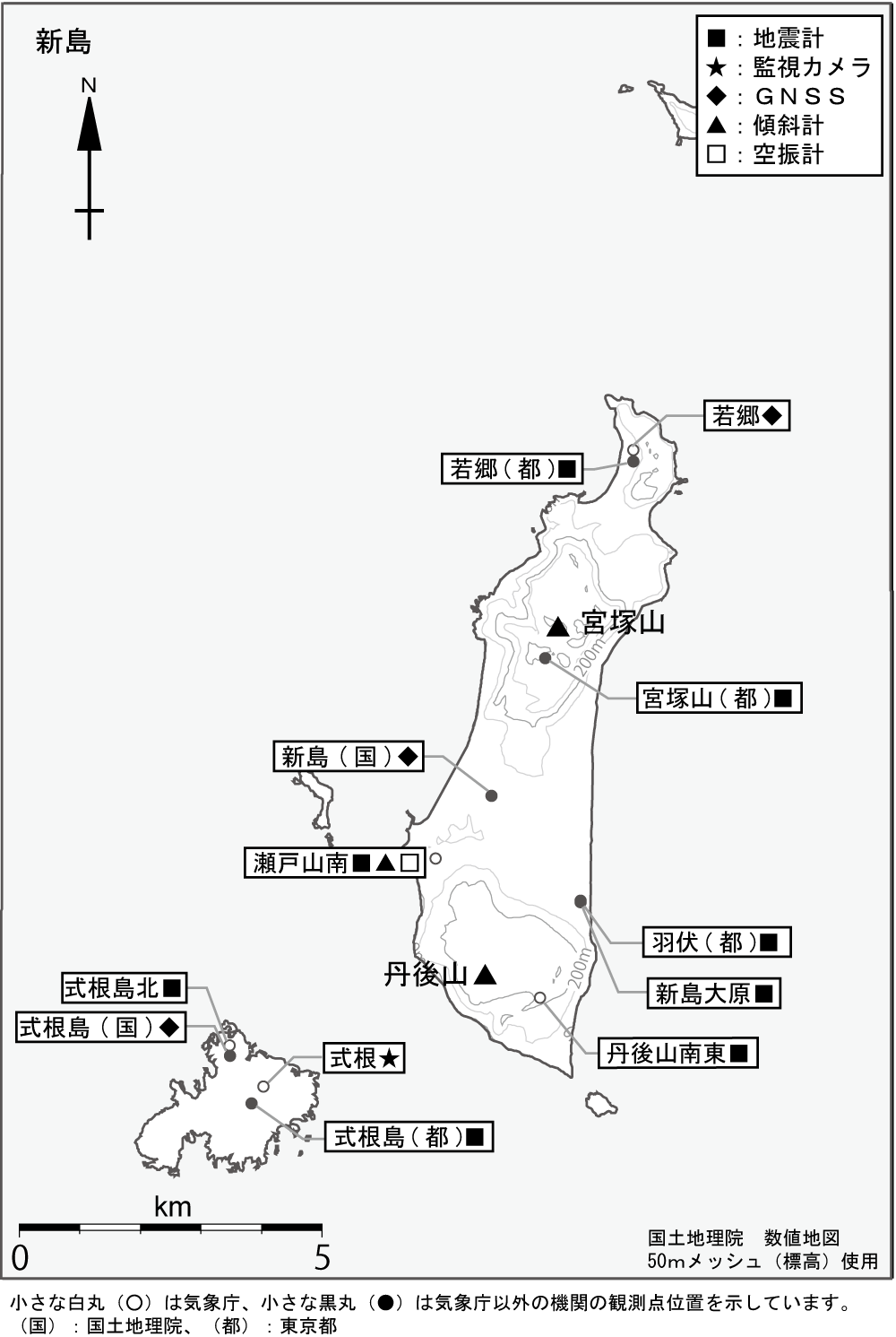 新島 観測点配置図