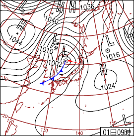 ２０１３年３月１日９時の天気図