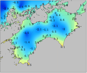 第３図：１月の最低気温分布図（平年値）