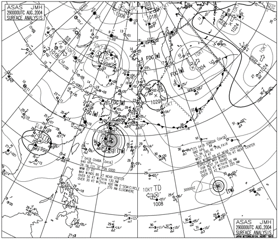 「8/29の天気図」