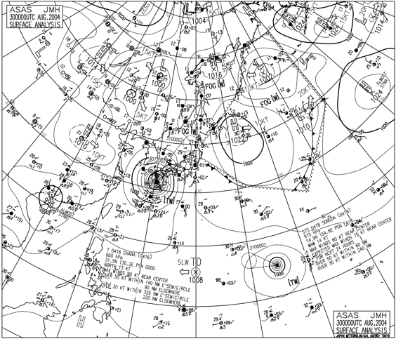 「8/30の天気図」