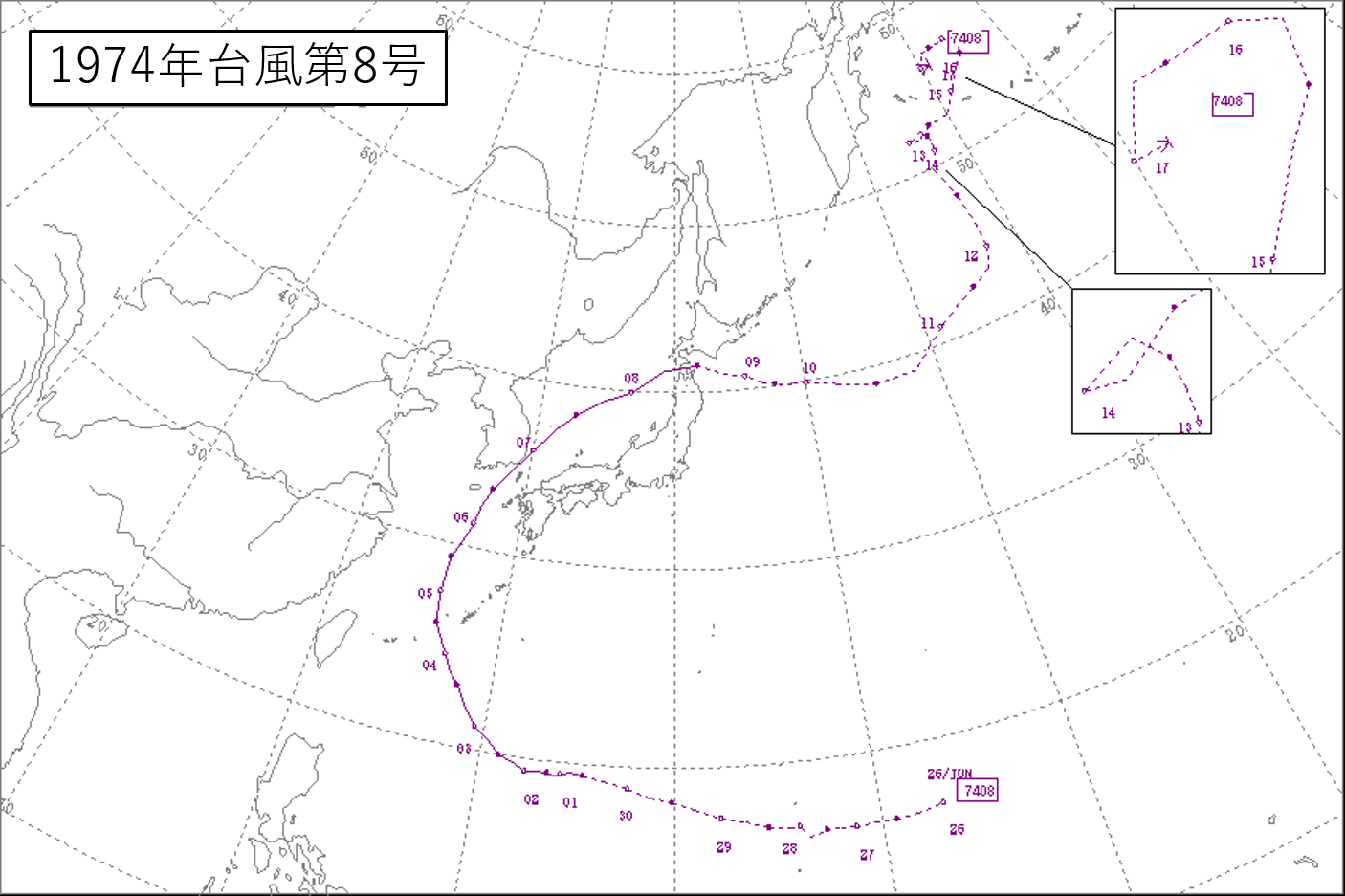 台風8号 経路図