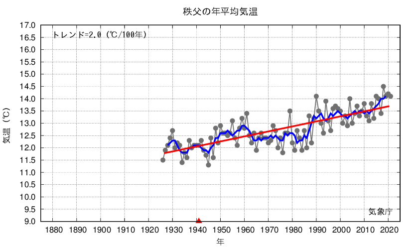 秩父_年平均気温
