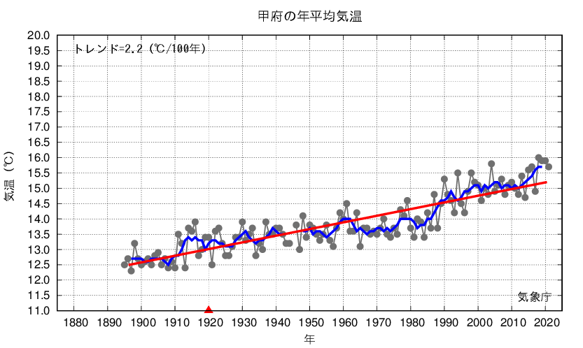 甲府_年平均気温