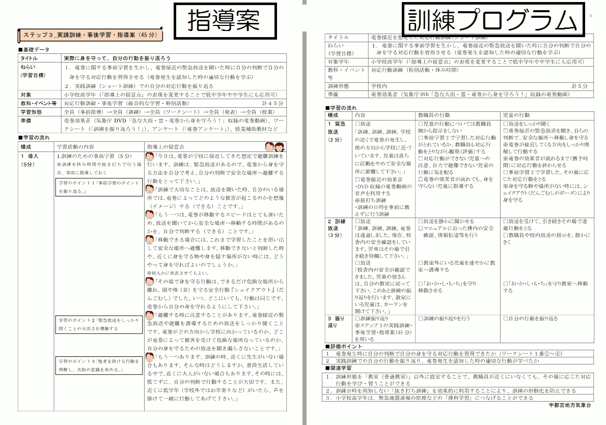 ステップ３_実践訓練・事後学習・指導案（45分）