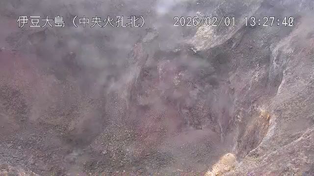 伊豆大島 中央火孔北 最新画像