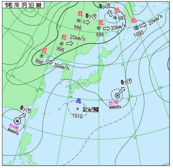 10年天気図: 明日の天気がひと目でわかる 実況天気図 - 日本気象協会 tenki.jp