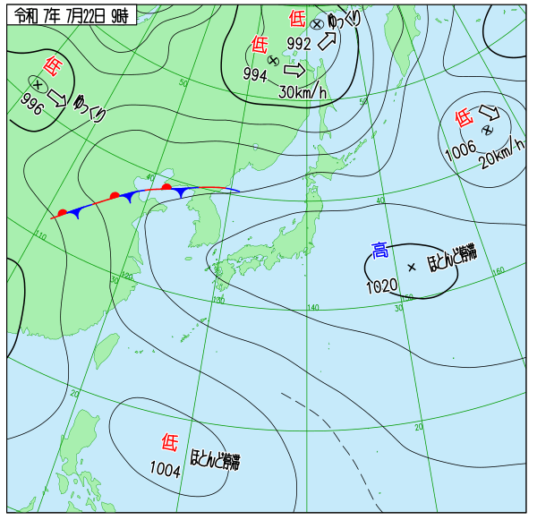 10年天気図: 明日の天気がひと目でわかる 気象庁｜過去の実況天気図