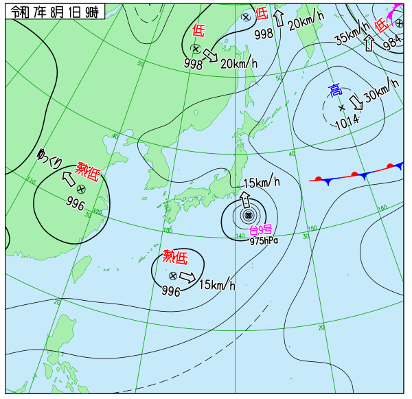 気象庁｜過去の実況天気図
