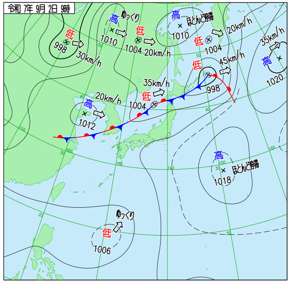 10年天気図: 明日の天気がひと目でわかる 気象庁｜過去の実況天気図