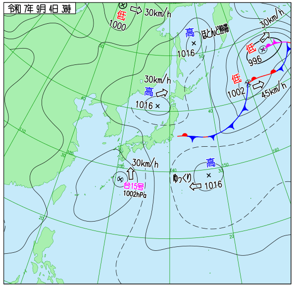 気象庁｜過去の実況天気図