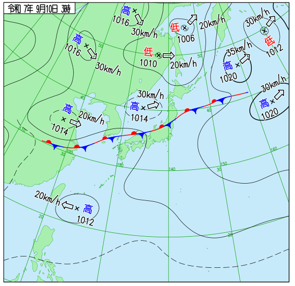 気象庁｜過去の実況天気図（1日表示）
