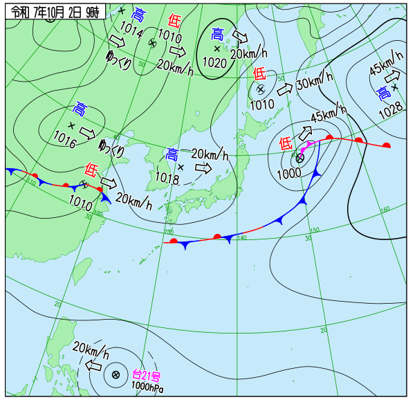 気象庁｜過去の実況天気図