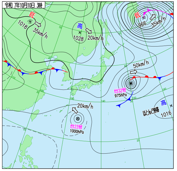 気象庁｜過去の実況天気図（1日表示）