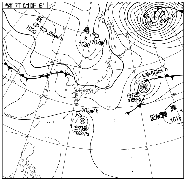 気象庁｜過去の実況天気図（1日表示）