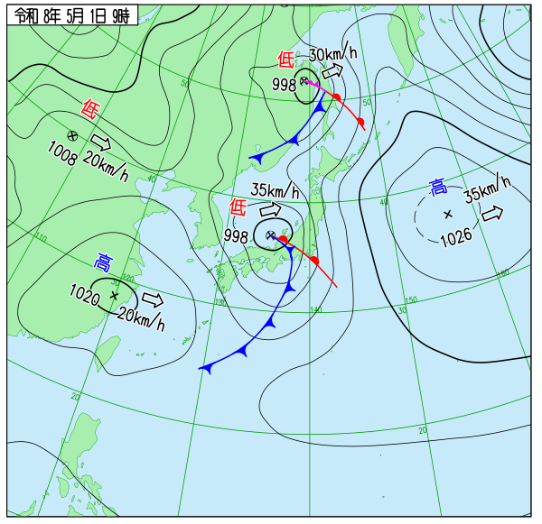 気象庁｜過去の実況天気図