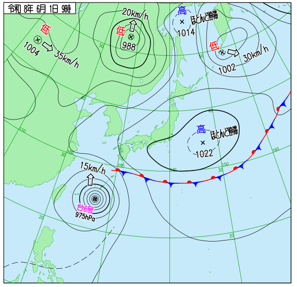気象庁｜過去の実況天気図