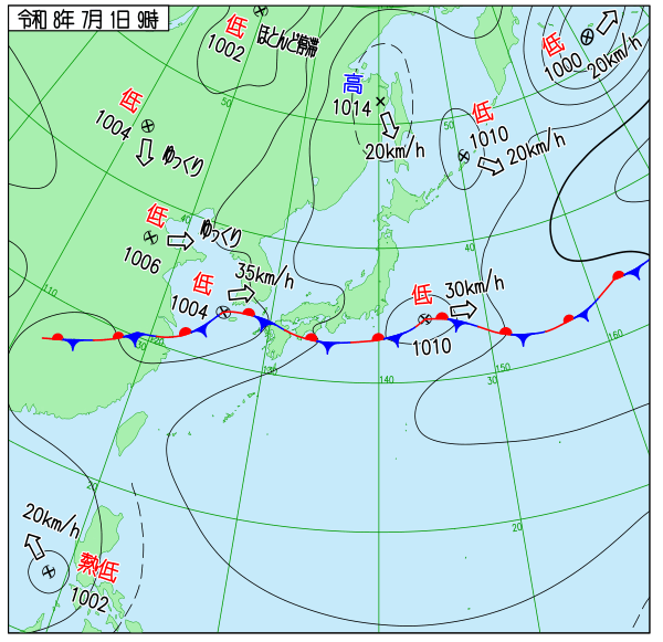 気象庁｜過去の実況天気図