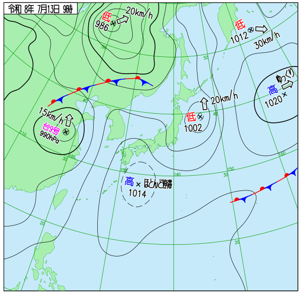 気象庁｜過去の実況天気図