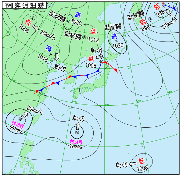 気象庁｜過去の実況天気図