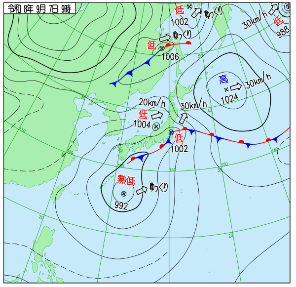 気象庁｜過去の実況天気図