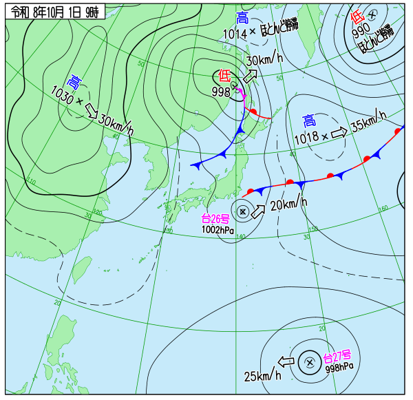 気象庁｜過去の実況天気図
