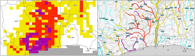 洪水キキクル（メッシュ・流路）図
